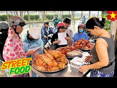 Amazing! Vietnamese seafood street food // Crabs and lobsters are sold on the streets of Saigon