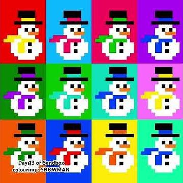 Day 13 of Sandbox colouring : SNOWMAN 🎨 #coloring #sandboxgame #shorts #relaxing