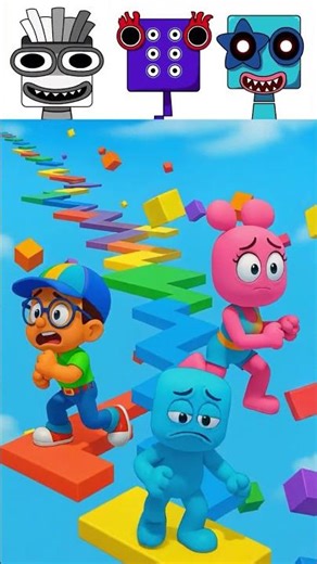 Incredibox Sprunki Oc seven six five numberblocks from rainbow obby fun to blocks falling collapse