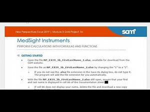 Excel Module 3 SAM Project B MedSight Instruments | Excel Module 3 SAM Project 1b
