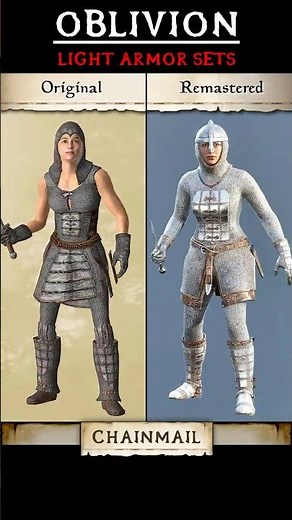 Oblivion Remastered - Light Armor Comparison #oblivionremastered #armor #oblivion #tesiv #shorts