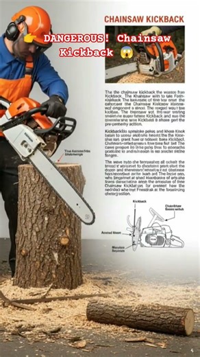 Chainsaw kickback explained ⚠️ | Most dangerous mistake#Chainsaw #Kickback #SafetyFirst #dangerous