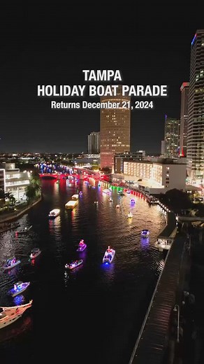 Tampa’s BIGGEST holiday tradition 🎄✨ The Boat Parade lights up on Saturday, Dec. 21st at 6:15 PM Starting on Davis Islands, then traveling through the Convention Center and up to the Heights. Then circles back to Sparkman Wharf for festivities and PRIZES! 💫 Stay tuned @TampaBayRaw for Holiday season MAGIC in Tampa 💫 Make sure not to miss this one! #tampa | tampabayraw