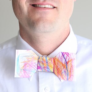 kid scribble origami bowtie | easy Father's Day gift kids can make