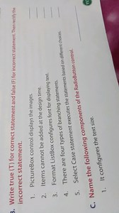 Write true (T) for correct statement and false (F) for incorrec... | Filo