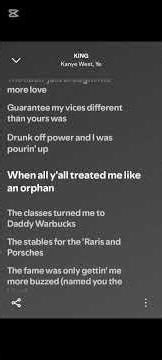Kanye West (Ye) - KING #spotify #lyrics