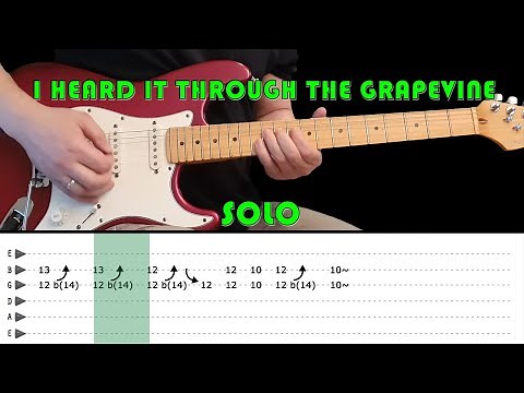 I HEARD IT THROUGH THE GRAPEVINE - Guitar lesson - Guitar solo with tabs (fast & slow) - CCR