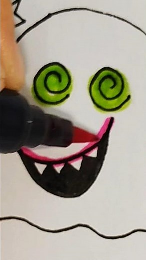 Funny Big Mouth Monster Drawing 👻 Easy & Colorful Cartoon Art Idea #drawingforkids #drawingtutorials