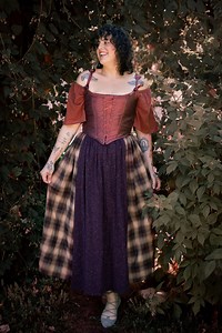 Mary Sanderson Costume Skirt: Hocus Pocus Brown Plaid & Purple Apron - Etsy