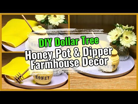 🍯 DIY Dollar Tree Honey Pot & Honey Dipper | Summer Farmhouse | Honey Bee Decor | Simple DIYer