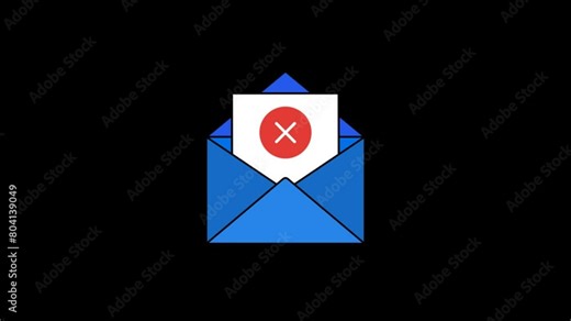 Cancel Email Animated icon with transparent background