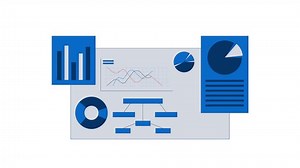Corporate charts posters 2D object animation. Data visualization cartoon 4K video, alpha channel. Analysis diagrams. Analytical graphs presentation statistics animated flat item on white background