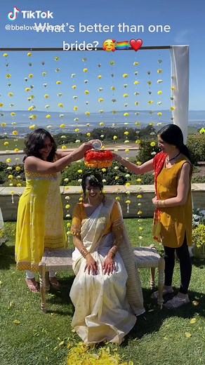 Answer: TWO beautiful brides 😍 Congratulations so our very first couple. We are so honored and proud to have been a part of your special & iconic day ❤️#loveislove #lgbtqwedding #indianwedding #loveislimitless #lgbtq #indianlgbtq #gaywedding #hinduwedding #weddingplanner #luxuryplanning #lgbtqtiktok #lgbtqindia #proud @queeri_ @godeepa @designsbyanu.b #indiancouple