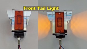 Double Face Pedestal Fender Light 52 LED Stop Turn Tail Signal Truck Trailer Lights Replacement for Peterbilt Kenworth Freightliner Trucks(2 PCS) (Front Amber+Back Amber - 2PCS)