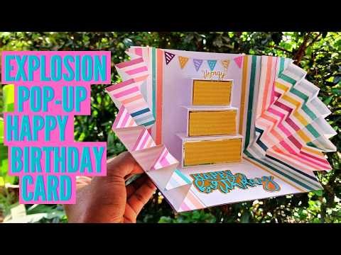 Explosion Pop-Up Birthday Card | DIY Handmade Papercraft | Card Making Tutorial
