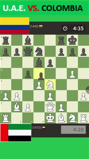 #01 elo - rating ( 1400 - 1600 ) U.A.E. VS. COLOMBIA || #chess #shortsvideo