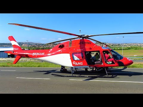 AgustaWestland AW119 Koala Air Ambulance landing and departing