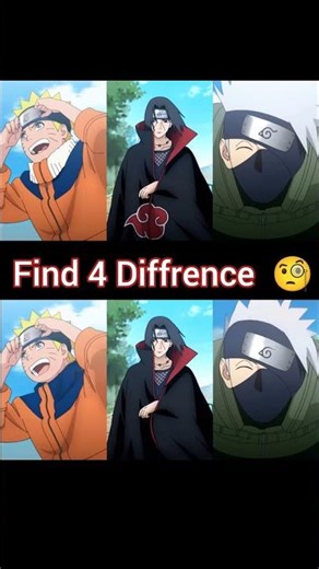 Can You Find 4 Differences? 🤯 Naruto Kakashi & Itachi Challenge!