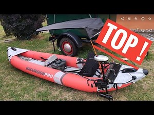 TEST ↯ Intex Excursion Pro Kajak + Elektro Motor LiFePo +Rhino VX24 Außenborder Kayak +Battery ↓