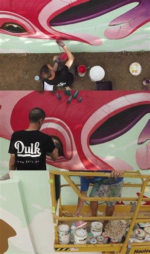 The beginnings 🪸🐠 We've touched down in Tahiti with a blank canvas, our ideas, and a burning desire to fill it with colors. 🎨 For this project, marine animals have been our inspiration, along with the breathtaking natural environment that surrounds us. 🐡 We're thoroughly enjoying the process and we hope you will too. ✨ I share with you a sneak peek of the work in progress for my upcoming mural at Onou Tahiti 🍃 A heartfelt thank you @sarahroopina for this amazing production and for all the e