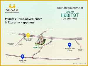 Strategically located off EM Bypass, #Sugam Habitat is a home that connects you easily to all hospitals, malls, city landmarks, schools and more! Discover more: https://sugamhomes.com/sugam-habitat | Sugam Homes