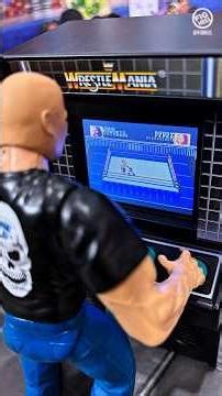 I had too much fun with the WWE Wrestlemania Steel Cage Challenge mini arcade cabinet. #wwf #wwe