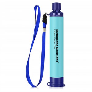 Membrane Solutions Personal Straw Water Filter for Camping, Hiking, Survival, Emergency, Travel