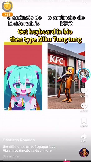 get free keyboard in bio then type tung tung to see the hidden effect #tung #brainrot #genz #ballerina #viral #fy