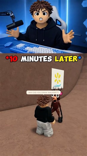 I Was DRAWING Target And The DEER From 99 Nights Started Drawing Walmart!!👀😳 #robloxshorts #roblox
