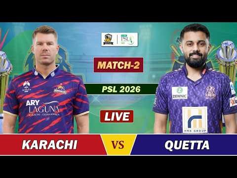 KARACHI KINGS vs QUETTA GLADIATORS 2ND MATCH | PSL 2026 LIVE | KK VS QG LIVE COMMENTARY