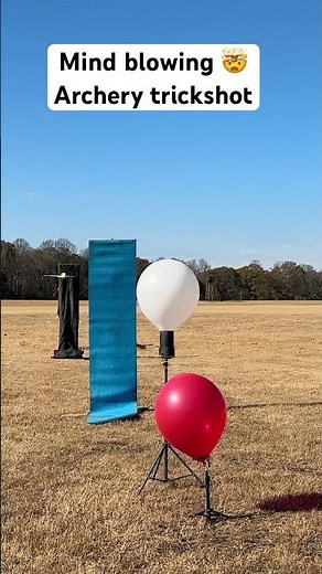 The wildest curving arrow archery trick shot I’ve ever done #trickshot #￼archery #mindblown #sports