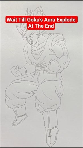 Goku Power Up Drawing 🔥 Step-by-Step Anime Sketch | Dragon Ball Z #shorts #viral #goku #anime