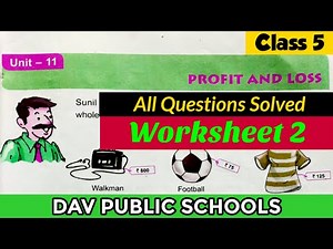 DAV class 5 maths unit 11 worksheet 2 all questions solved