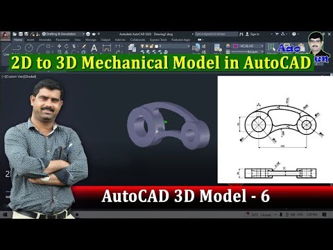 2D to 3D modeling in autocad 2020 I autocad 3d tutorial for beginners