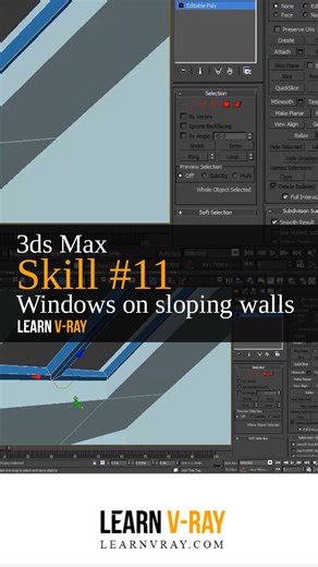 And what happens with sloping ceilings and walls? How can you insert 3D windows in them? With this trick and the object alignment trick, that problem will be a thing of the past. Tutorial #11 of a series of 30 videos focused on helping you improve your work when making architectural renders. Ready for the next tutorial? #learnvray #3d #3dsmax #modeling #wood #doors #interiors #tutorials | Learn V-Ray