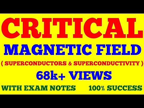 CRITICAL MAGNETIC FIELD || SUPERCONDUCTORS & SUPERCONDUCTIVITY || WITH EXAM NOTES ||
