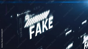 Fake fact text on abstract background, misleading information revealed, myth Stock Video