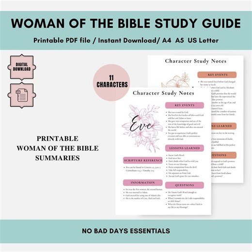 Women of the Bible Character Study Guide Printable Character Sheet Bible Study Plan Digital Bible Character Overview Key Women Study Tool - Etsy