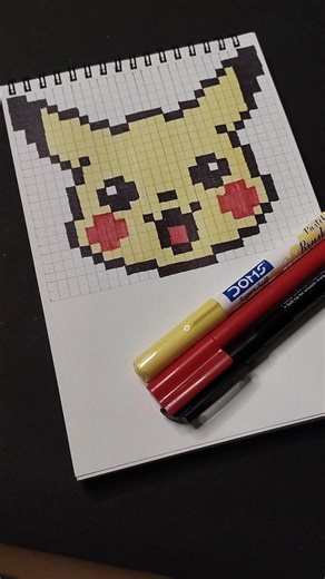 pikachu pixel art #pixelart #ytshorts #drawing #art