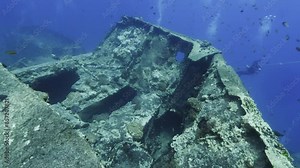 Outside the Wreck - Wreck of the Thistlegorm, an english Freigther sunk in the Second World War in the Red Sea by the German Aviation, and discovered by J.Y. Cousteau and it's team.
