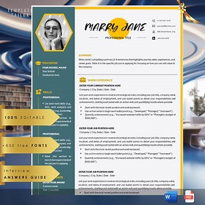 Modèle de CV créatif 03 | Conception unique | Modifiable | Téléchargement instantané | Artistique - Etsy France