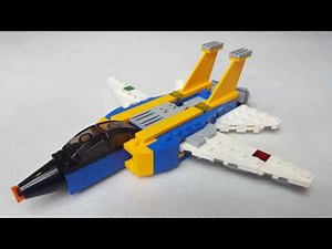 Lego Creator 31042 Samolot Planes Airplane Jet Animation Speed Build