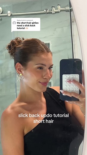 Replying to @bri slick back updo tutorial on short hair! 🤍 #shortbob #shorthairstyles #slickbackbun #slickbackhair #hairstyleupdo #bobhaircut #copperhair #slickbackupdo #hairtutorial #shortbobhaircut #shorthairtutorial #slickbackbuntutorial