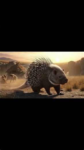 Giant Porcupine Shoots Quills at Primitive Humans | Prehistoric Encounter