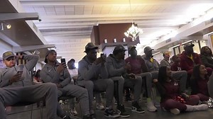 1.9K views · 73 reactions | TICKET PUNCHED : #NCCUMBB found out that they’ll face North Dakota State in the First Four during the #MarchMadness Selection Show Party at the AE Student Union, take a look back in this video produced by #NCCU senior Calvin Barnes! #3aglePride | North Carolina Central University Department of Athletics | Facebook
