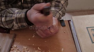 Anciano Tallador Tallar Animal De Madera Con Cincel Almacen De Video - Vídeo de herramienta, cepilladora: 191277601