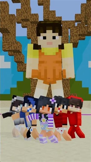Aphmau and the gang chicken wing dance in squidgame redlight greenlight