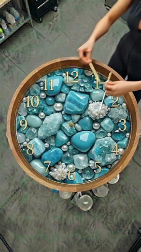 Look at the genius idea of making LUXURY Clock from Blue Stone💎