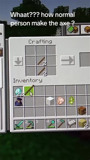 How to Craft an Axe in Minecraft Bedrock