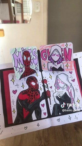 Miles e Gwen 💘 #spiderverse #spiderman #giftideas #cardideas #marvalcards